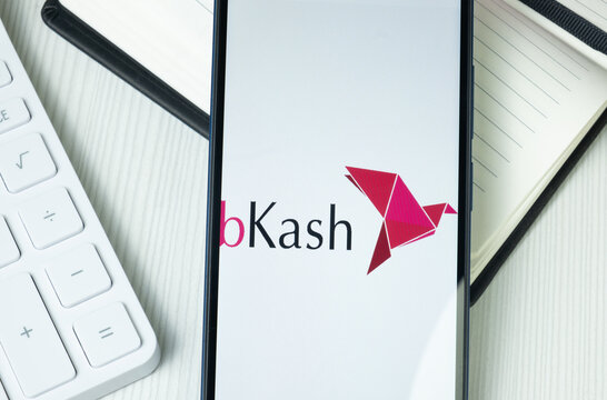 New York, USA - 30 June 2024: Bkash Logo or Icon on Phone Screen