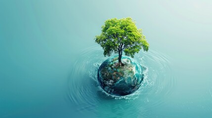 A Tree Growing on Earth Floating on Water