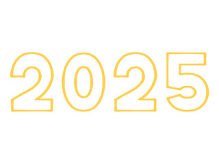 シンプルな2025年の文字イラスト素材