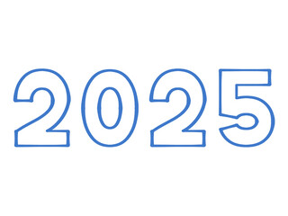 シンプルな2025年の文字イラスト素材