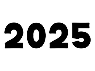 シンプルな2025年の文字イラスト素材
