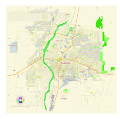 Albuquerque New Mexico US Street Map SVG editable Vector