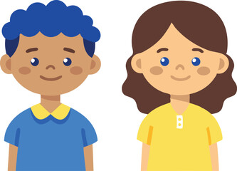 Fototapeta premium Two children are smiling at the camera