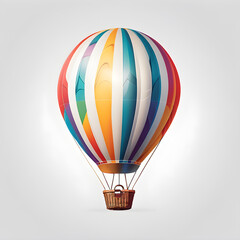 Naklejka premium Hot air balloon logo icon on white background, Generative AI