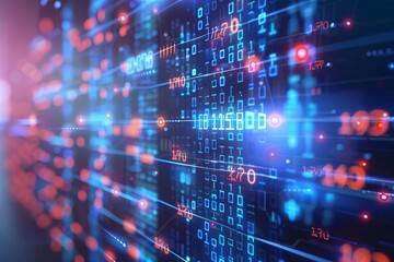 Obraz premium Technology Digital Big Data Connection, Digital Cyberspace, Digital Data Network and Blockchain Connections 