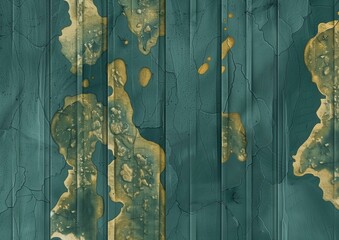 Fototapeta premium Abstract Gold and Teal Cracked Texture Background - Modern Artistic Wallpaper Design