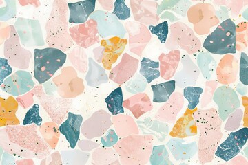 Terrazzo seamless pattern pastel color wallpaper -
