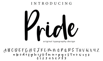 Pride Font Stylish brush painted an uppercase vector letters, alphabet, typeface