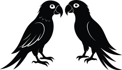Obraz premium Parrot vector silhouette