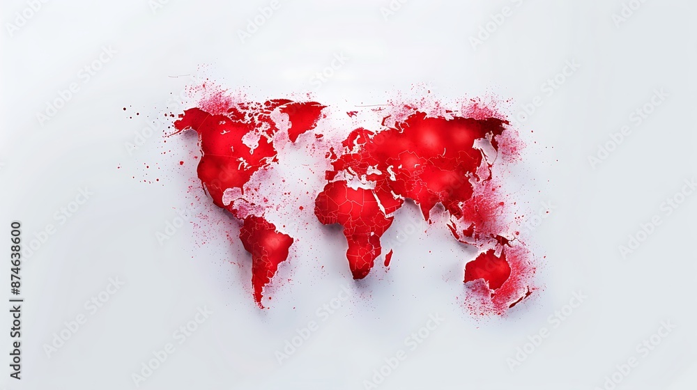 Poster a world map with highlighted locations where world heart day events are taking place, emphasizing gl