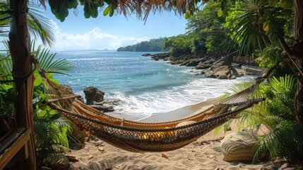 Obraz premium Relaxing Hammock on a Tropical Beach