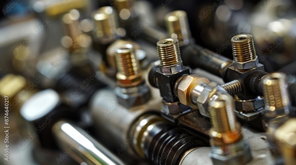 Poster the inner workings of a fuel injector displaying the delicate and precise mechanisms responsible for
