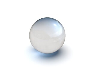 white crystal ball white background, Glass render isolated on transparent, industry design crystal, realistic metallic reflection 