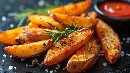 Crispy Potato Wedges with Rosemary and Salt