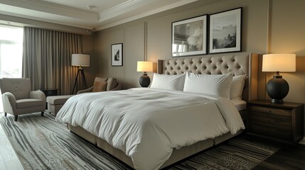 Luxurious Hotel Suite with King-Sized Bed