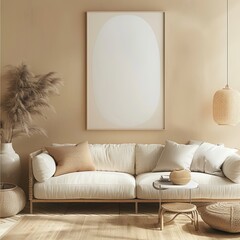 modern living room with sofa with frame