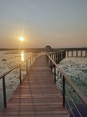 Bueng Bua Wood Boardwalk at Thung Sam Roi Yot, Prachuap KhiriKhan Sunset