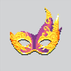 Pixel art illustration Party Mask. Pixelated Party Mask. Party Mask pixelated for the pixel art game and icon for website and video game. old school retro.