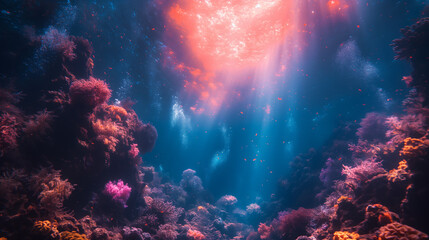 Coral Cosmos - Cosmic elements integrated with coral reefs