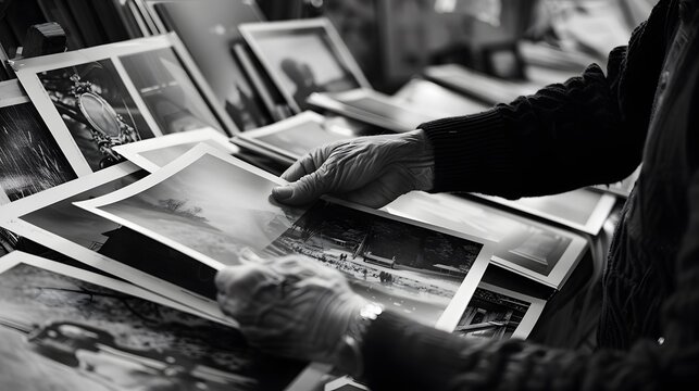 Photographers selecting pieces for a photo contest