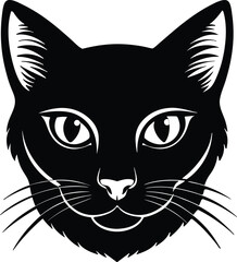 Fototapeta premium Cat Head logo Icon isolated on white background.