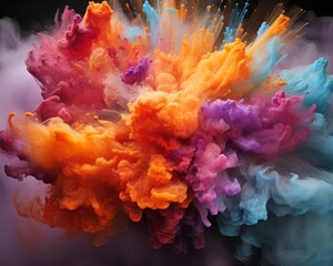 Fototapeta premium An explosion of colorful powder, captured in a moment of dynamic motion
