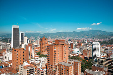 Medellin, Antioquia, Colombia. August 12, 2009: Landscape on Oriental Avenue with buildings and...