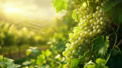 Vineyard Velvet: A Close-up of a Sauvignon Blanc Grape Bush