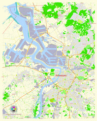 Antwerpen Belgium street map SVG editable Vector