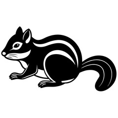 A black and white squirrel vector art