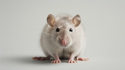 White lab mouse isolated on a clean background. Concept of animal testing, scientific research, biology study
