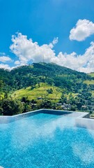 Pool overlooking rice terraces