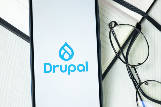 New York, USA - 30 June 2024: Drupal Logo or Icon on Phone Screen