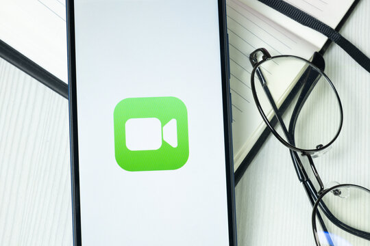 New York, USA - 30 June 2024: FaceTime Logo or Icon on Phone Screen