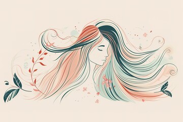 A woman with long hair is shown in a painting