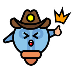 
cowboy lights mascot giving a thumbs up