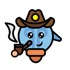 
cowboy lights mascot is smoking