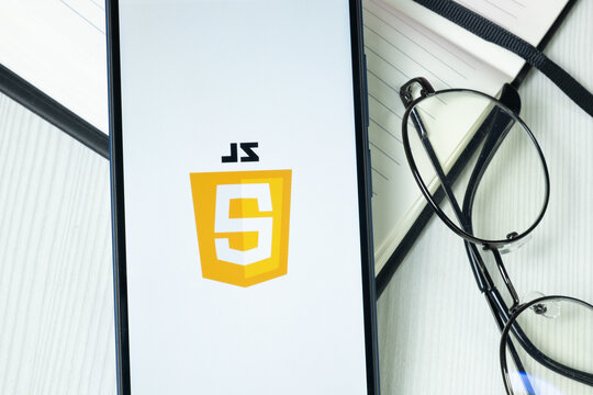 New York, USA - 30 June 2024: JavaScript Logo or Icon on Phone Screen