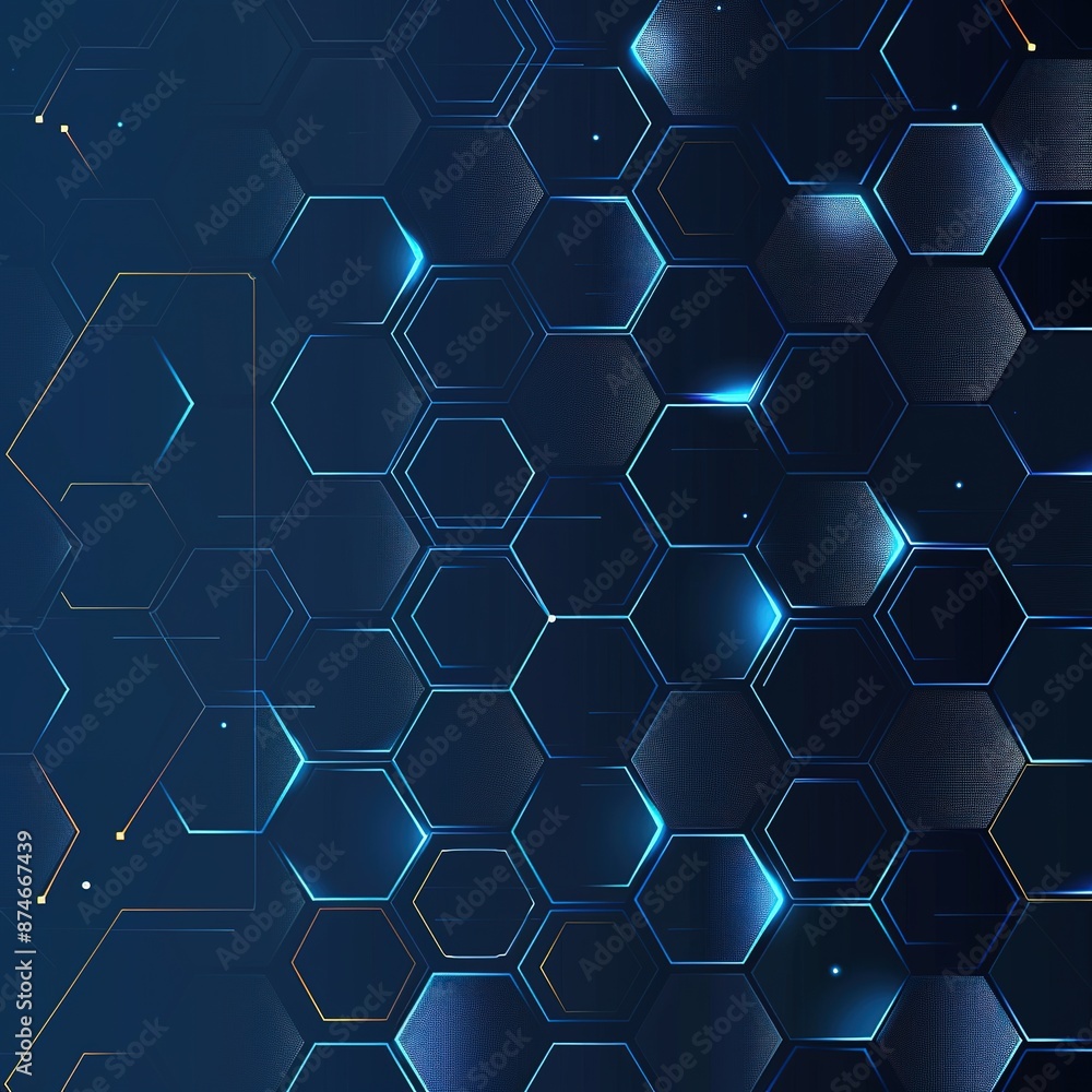 Poster abstract technology concept hexagon blue background digital futuristic pattern design tech vector sc