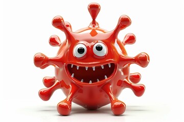 Virus shaped, funny character