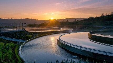 Sunrise over Water Treatment Facility