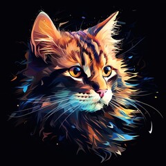 cat on black