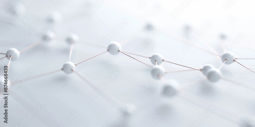 Aufkleber digital network connections - abstract 3d rendering on white background