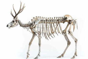 Deer skeleton, isolated on white