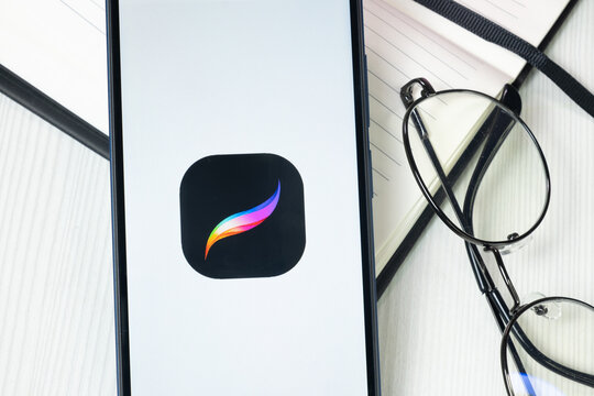 New York, USA - 30 June 2024: Procreate Logo or Icon on Phone Screen