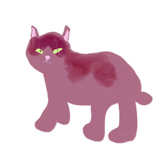 振り返る野良猫のイラスト