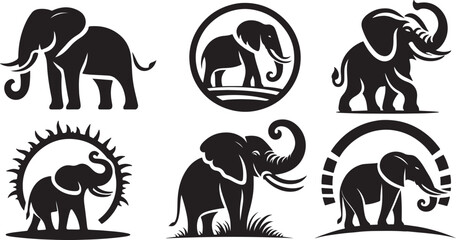 Obraz premium Elephant silhouette vector art illustration