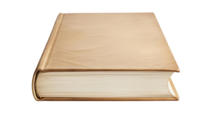 Large Closed Hardcover Book with Plain Beige Cover