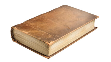 Vintage Leather Bound Book with Worn Pages and Character