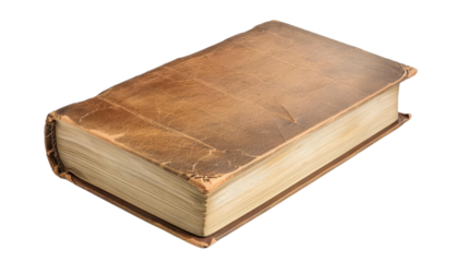 Vintage Leather Bound Book with Worn Pages and Character